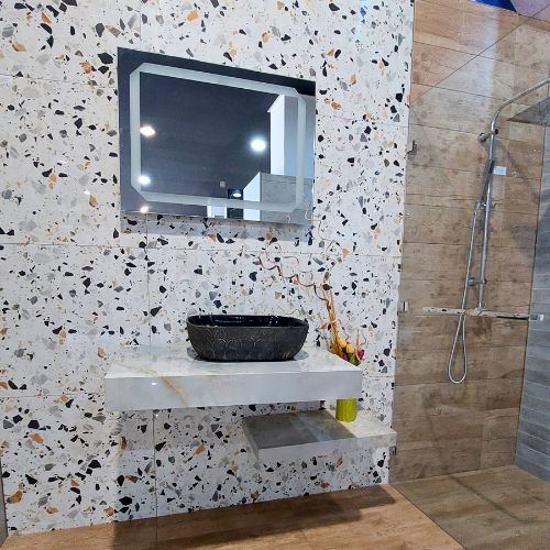 EEMAR-revêtement-Grès-sanitaire-Terrazzo-white-60x120